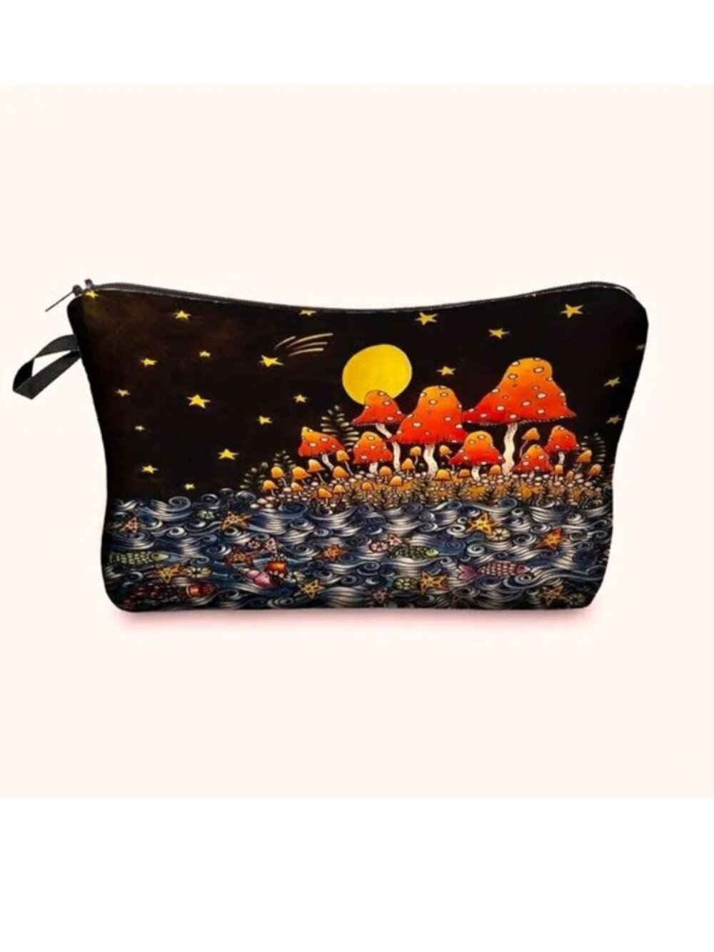 Cosmetic Bag Makeup Mushroom Forest Moon Trip Wonderland Travel Storage Star NEW
